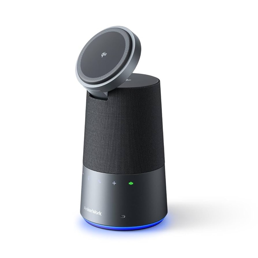 Black Portable Speaker with Wireless Charging